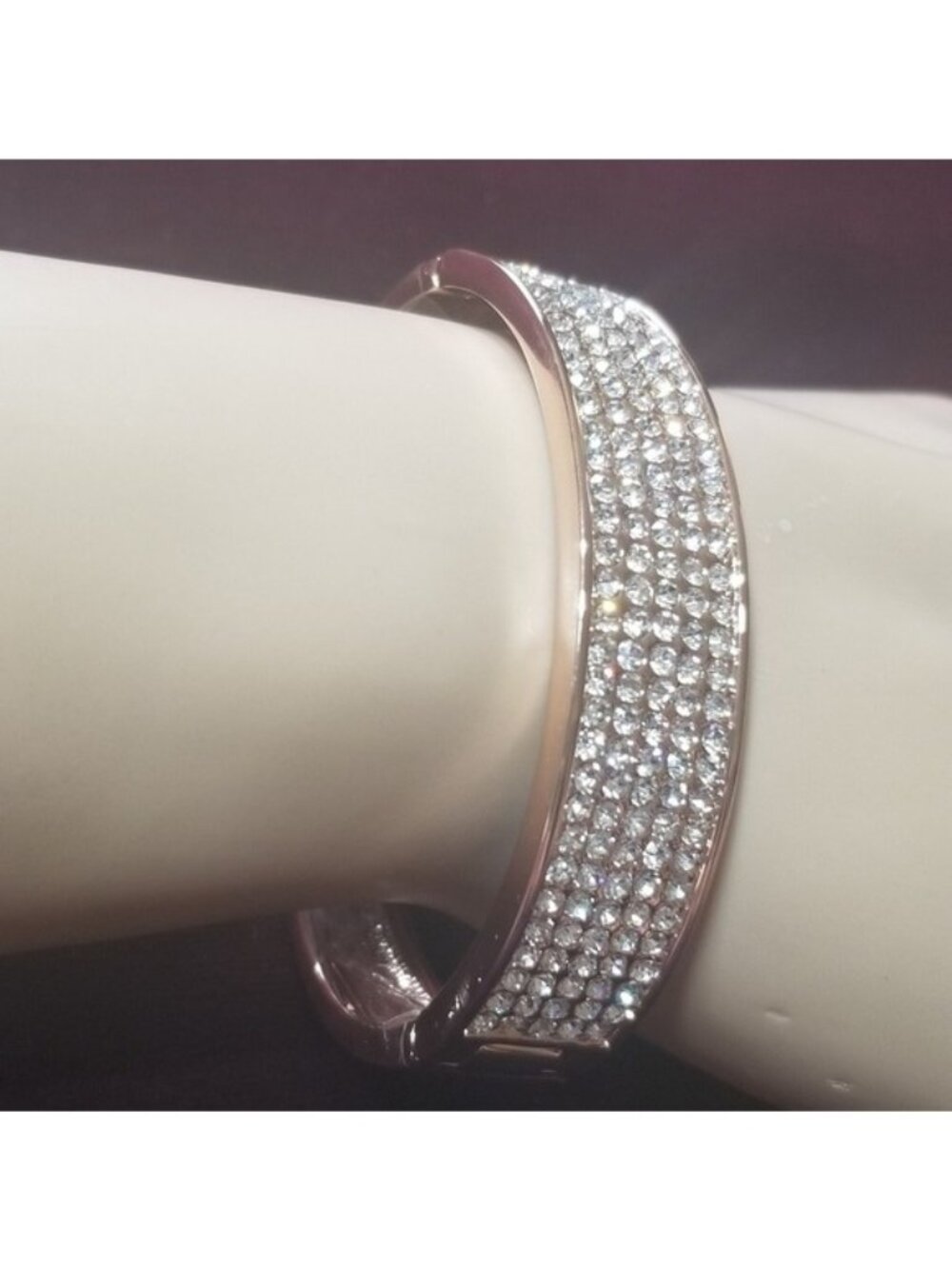 18K Rose Gold & Austrian Crystal Bangle